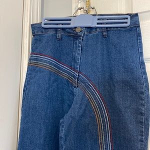 ModCloth Rainbow with Me Wide Leg Jeans size 10